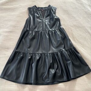 Black pleather baby doll dress medium